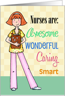 Nurses Are Awesome - Nurses Day Card, for female card