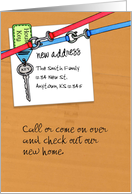 New Address With House Key Invitation card