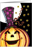 Happy Pumpkin Jack-O-Lantern Zentangle Inspired Halloween Card