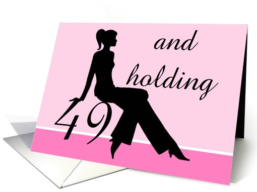 49 And Holding, female silhouette sitting on # 49 card (691335)