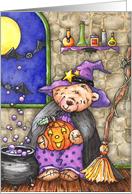Teddy Bear Witches Brew Halloween Card