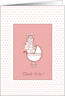 Baby Shower Thank You cards, baby-carriage cards