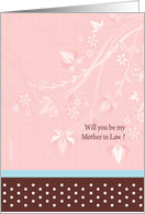 Mother in Law cards - floral Mother in Law card