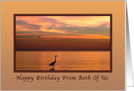 Birthday, From Both of Us, Ocean Sunset with Birds card