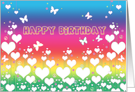 Peace Love Rainbow Birthday card