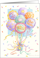 Christian Birthday Balloons and Birthday Wishes card
