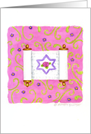 Bat Mitzvah Scroll On Pink Pattern card