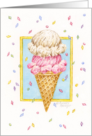 Birthday Ice Cream Double Decker Cone Sweet Celebration card