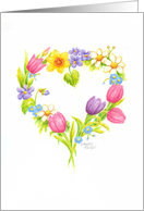 Wedding Religious Congratulations Spring Floral Heart Wreath card