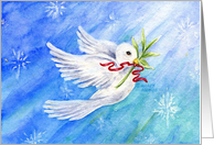 In Remembrance Christmas Dove Olive Branch Bless Comfort Peace card