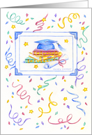 Graduation Congratulations Cap Books Diploma Enjoy the Celebration card