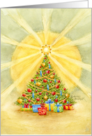 Christmas Tree Bright Star of Light Joy and Peace card