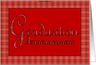 Graduation Announcement - Red Plaid card