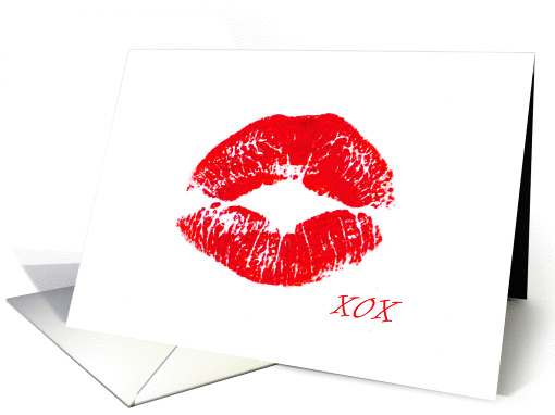 Big Red Lips Hugs and Kisses for Him card (1042975)