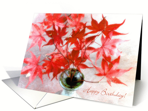 Red Maple Leaves Autumn Birthday card (973499)