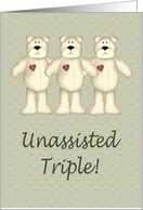 New Baby Triplet Bears card