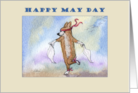 Happy May Day, Corgi Dog Dancing card