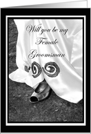 Be My Female Groomsman Wedding Dress and Shoe card