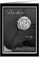 Brother Man of Honor Invitation, Jacket and Flax Flower card