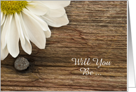 Will You Be My Bridesmaid,White Daisy and Barn Wood,Custom Personalize card