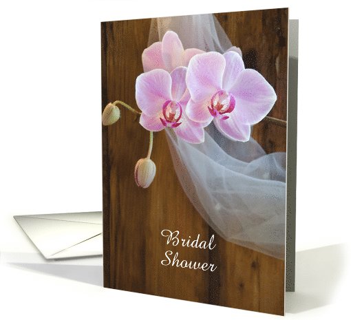 Bridal Shower Invitation,Rustic Pink Orchids,Custom Personalize card