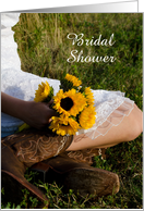 Bridal Shower Invitation,Cowgirl and Sunflowers,Custom Personalize card