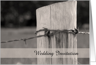 Wedding Invitation,Country Fence Post,Custom Personalize card