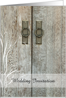 Wedding Invitation,Double Country Barn Doors,Custom Personalize card