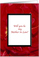 Will You Be My Mother in Law Red Tulip Flower card