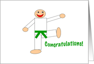 Martial Arts - Congratulations - Green Belt card