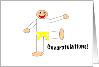 Martial Arts - Congratulations - Yellow Belt card