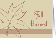 Fall Harvest Invitation - Maple Leaf card