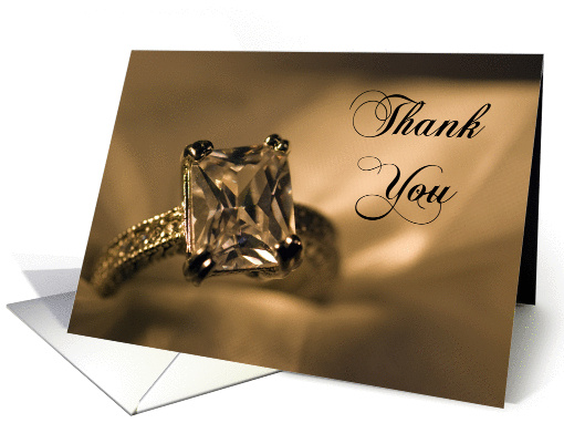 Wedding Thank You Note Princess Cut Diamond Ring card (548503)
