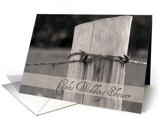 Couples Wedding Shower Invitation Country Fence Post card (584669)