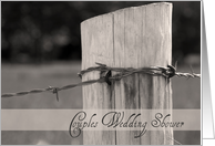 Couples Wedding Shower Invitation Country Fence Post card