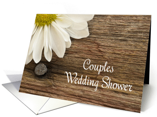 Daisy and Barn Wood Couples Wedding Shower Invitation card (805303)