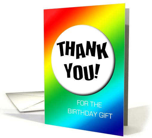 Rainbow birthday - Thank You (Gift) card (428109)