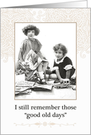 Happy Cousins Day, vintage retro girls and toys card