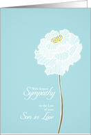 Loss of son-in-law, with deepest sympathy card, soft white flower card