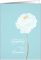 Loss of a Grandson, with deepest sympathy, card, white flower card
