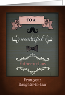 Happy Father-in-Law Day, from your Daughter-in-Law, retro card