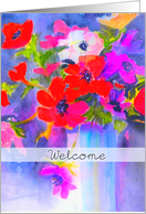 welcome to the neighborhood! Anemones in vase card