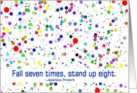 recovery encouragement polka dot fall seven times stand up eight card
