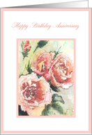 birthday anniversary pink roses card