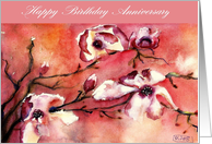 birthday anniversary white magnolia card