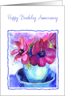anemone happy birthday anniversary card