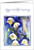 white flowers happy birthday anniversary card