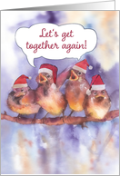 Let’s get together again, Christmas family reunion invitation card