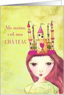 ma maison, c’est mon chteau, french my home is my castle illustration card