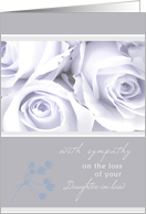 with sympathy on the loss of your daughter-in-law elegant white roses card